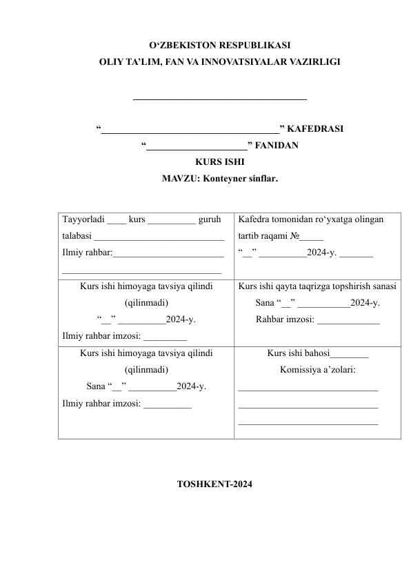 Konteyner sinflar