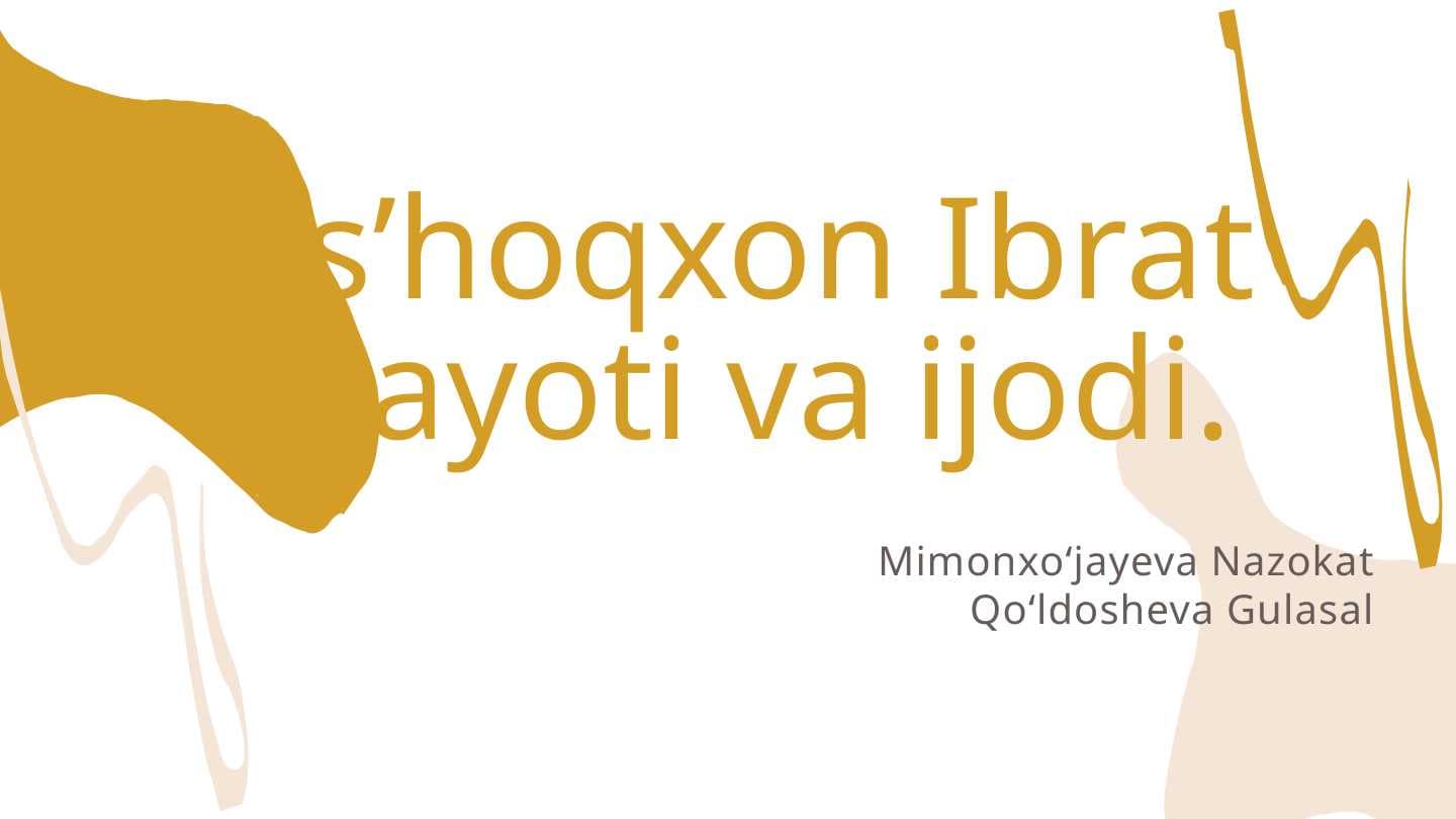 Is'hoqxon Ibrat hayoti va ijodi