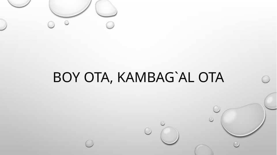 Boy ota, kambag'al ota