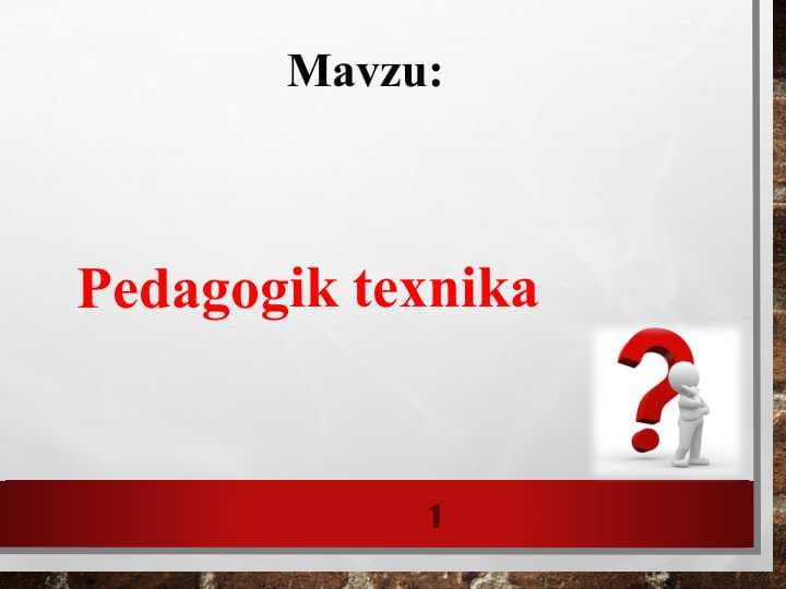 Pedagogik texnika