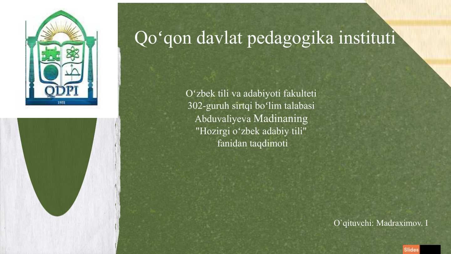 Morfemika va so`z yasalishi
