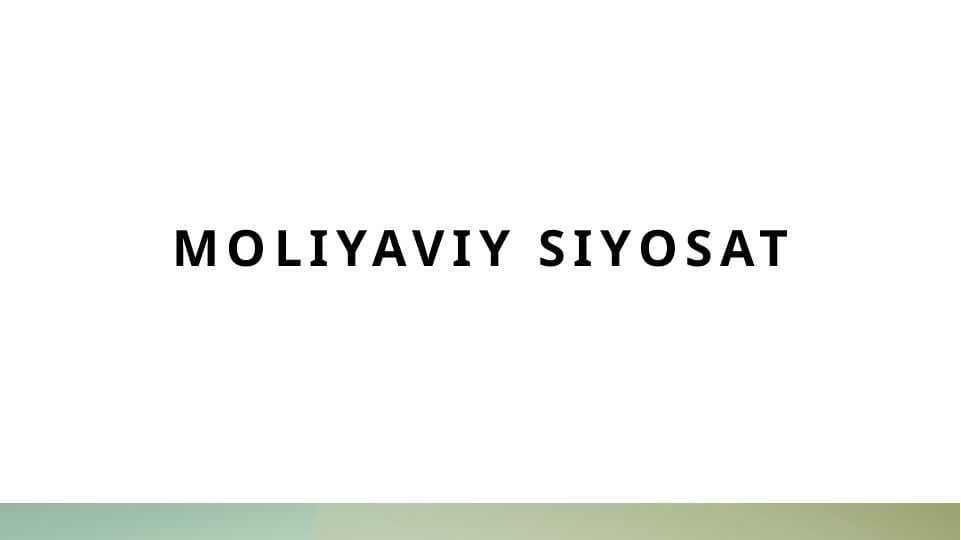 MOLIYAVIY SIYOSAT