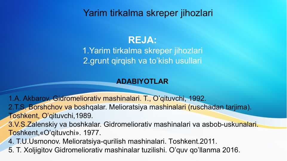 Yarim tirkalma skreper jihozlari