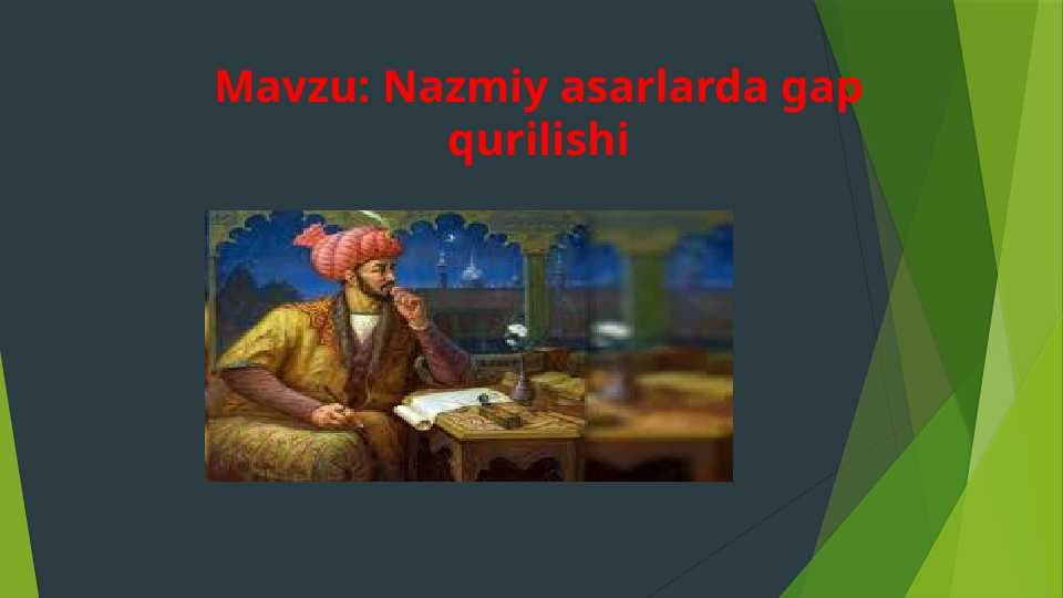 Nazmiy asarlarda gap qurilishi