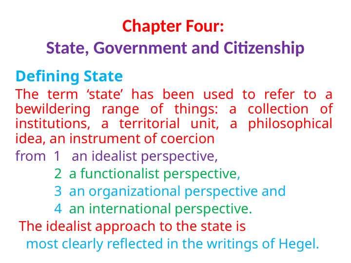 State, Government and Citizenship