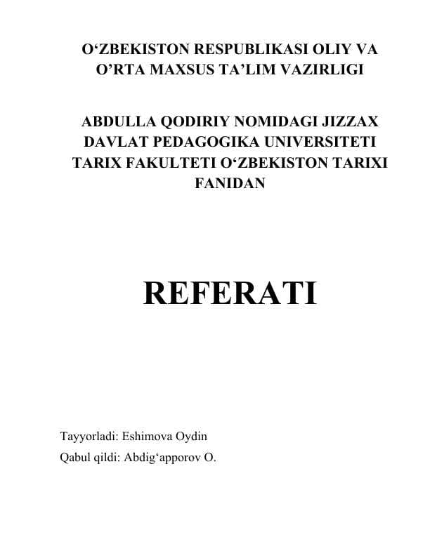O‘zbekistonning jahon hamjamiyatidagi o‘rni