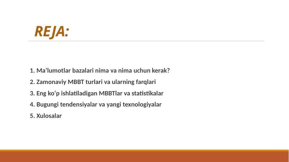 Zamonaviy MBBT statistikasi asosida  umumiy tahlil