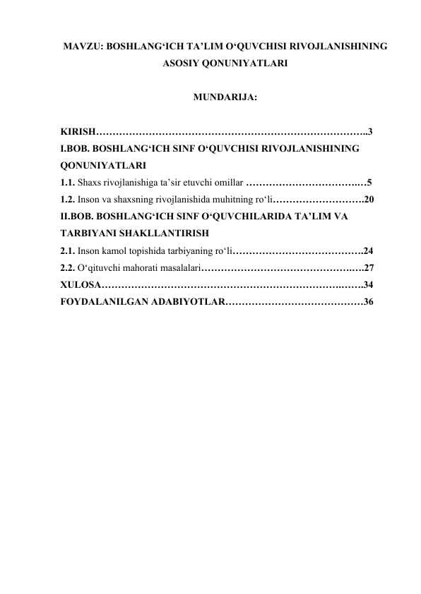 BOSHLANG‘ICH TA’LIM O‘QUVCHISI RIVOJLANISHINING ASOSIY QONUNIYATLARI.docx