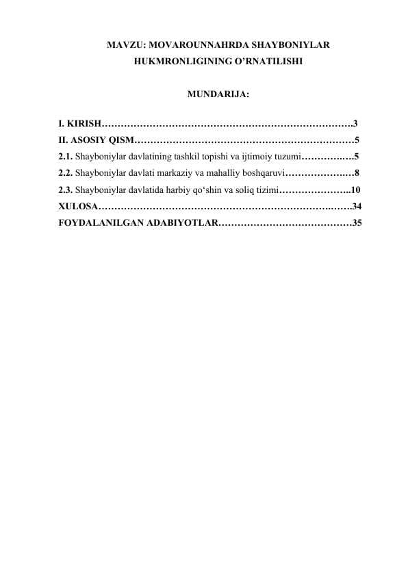 MOVAROUNNAHRDA SHAYBONIYLAR HUKMRONLIGINING O’RNATILISHI.docx