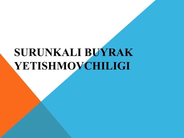 Surunkali buyrak yetishmovchiligi