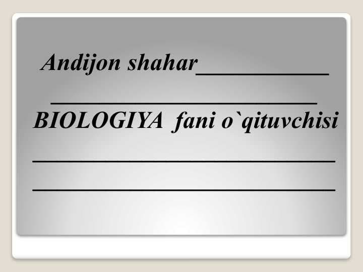 Biologiya hayot haqidagi fan. Biologiyaning istiqbolli tarmoqlari.