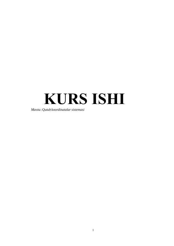 Qutub koordinatalar sistemasi  kurs ishi