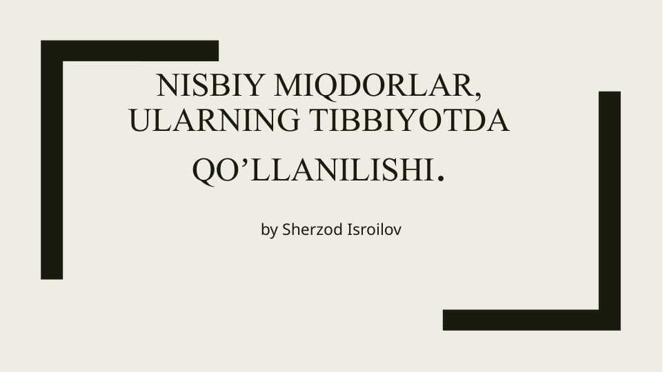 Nisbiy miqdorlar