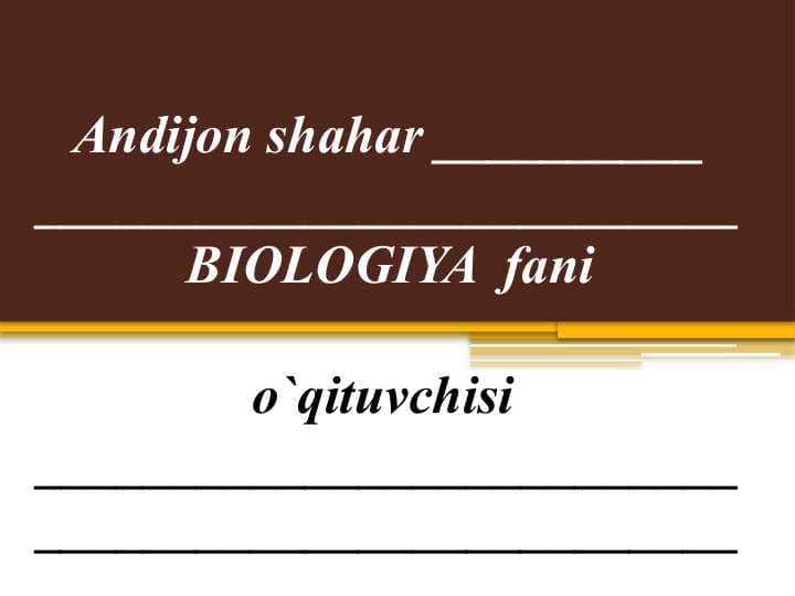 Umumbiologik qonuniyatlarga doir masala va mashqlar yechish