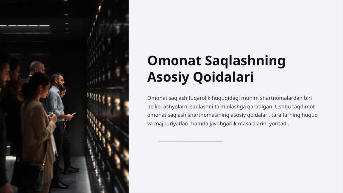 Omonat Saqlashning Asosiy Qoidalari
