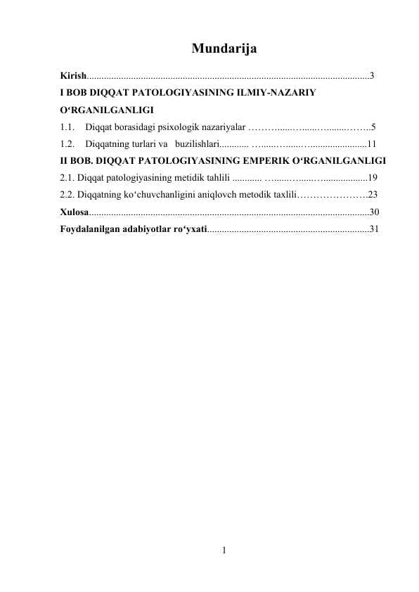 Diqqat potologiyasi