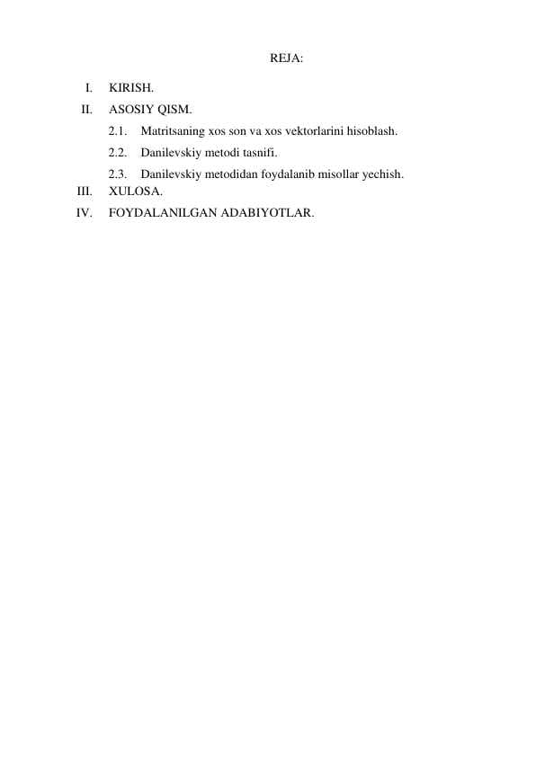 Matritsaning xos son va xos vektorlarini hisoblash