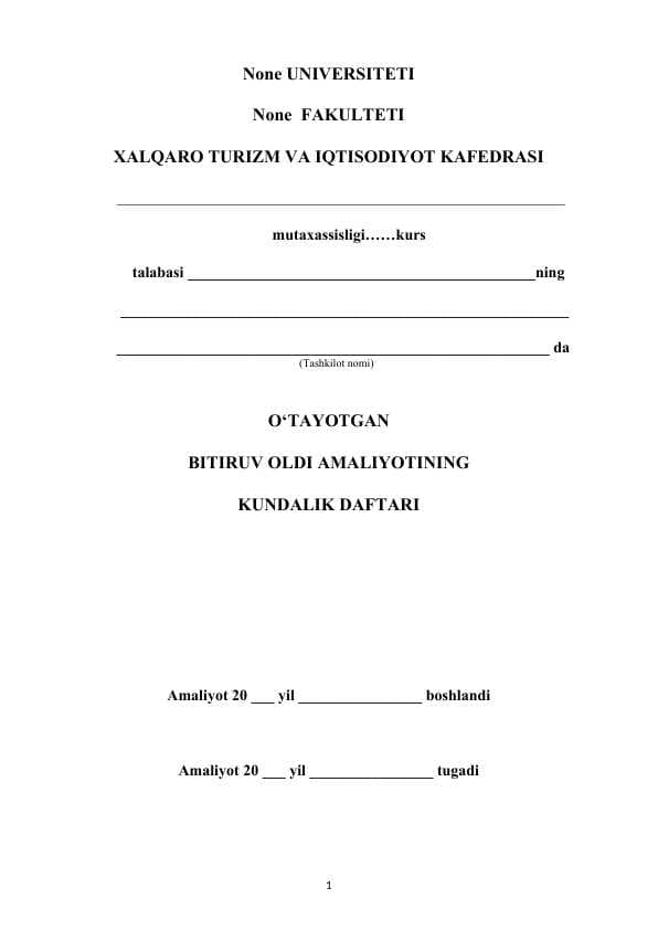 Amaliyot kundaligi