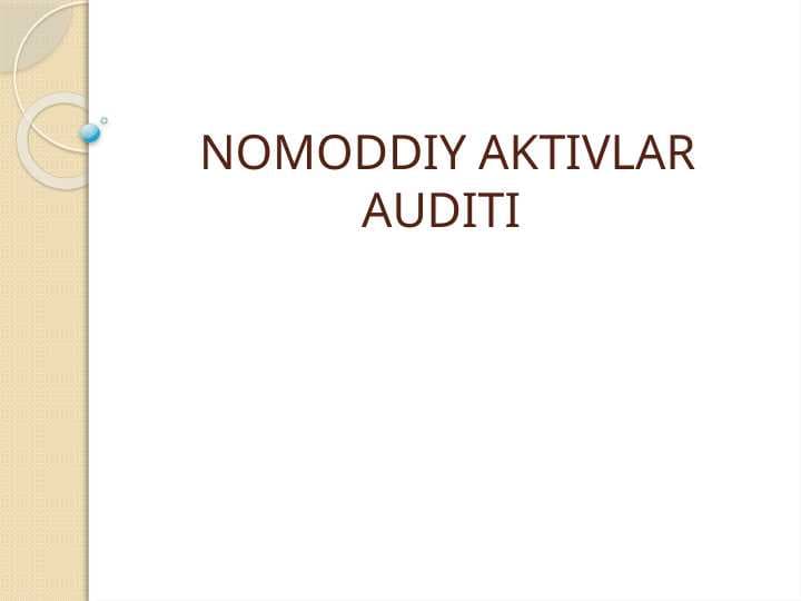 NOMODDIY AKTIVLAR AUDITI