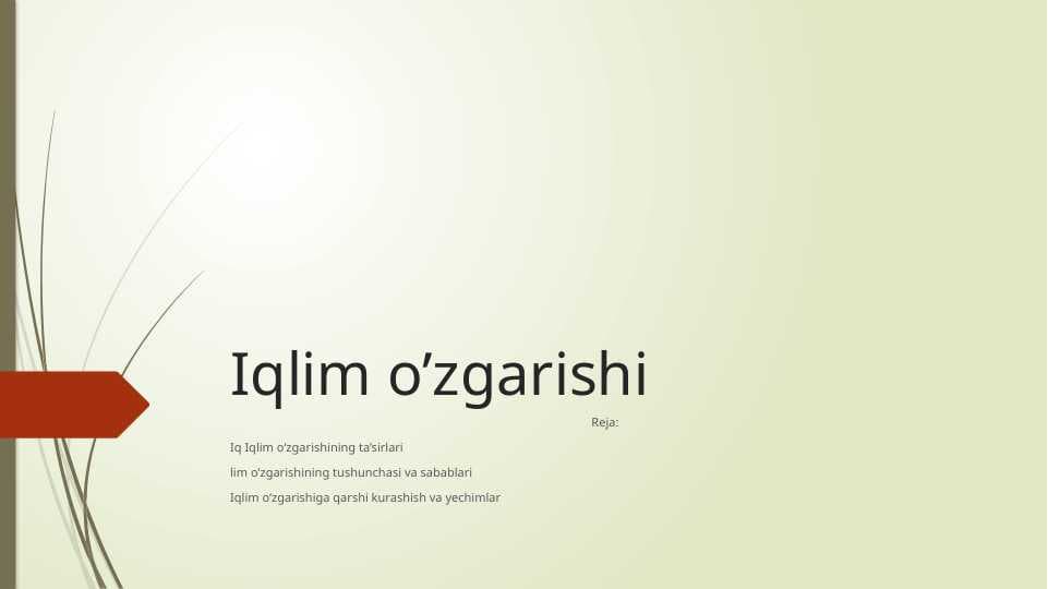 Iqlim o’zgarishi