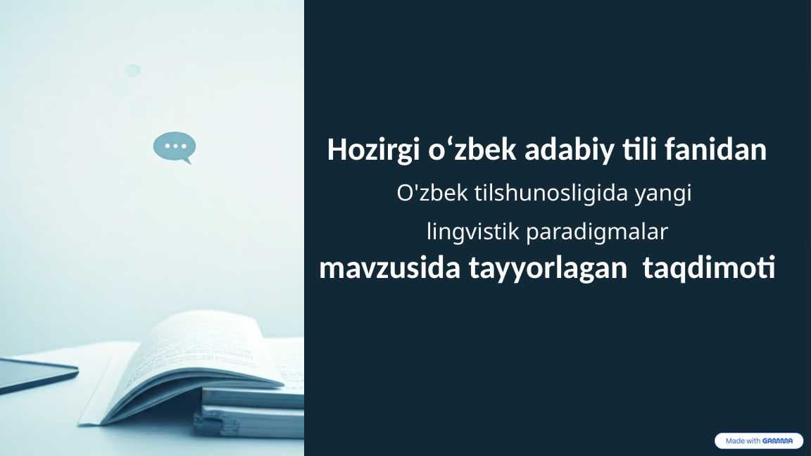 O'zbek tilshunosligida yangi  lingvistik paradigmalar