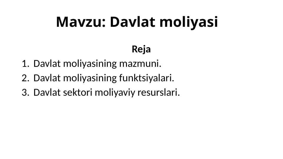 Davlat moliyasi