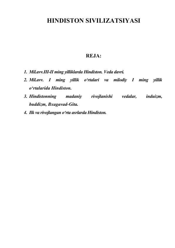 HINDISTON SIVILIZATSIYASI