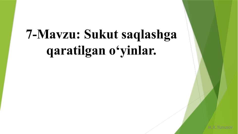 Sukut saqlashga qaratilgan o‘yinlar.