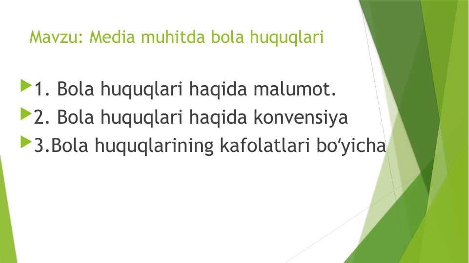Media muhitda bola huquqlari