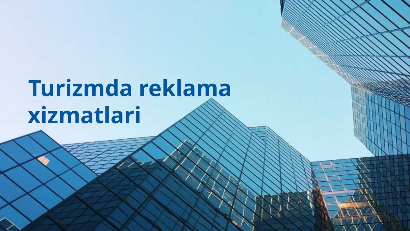 Turizmda reklama xizmatlari