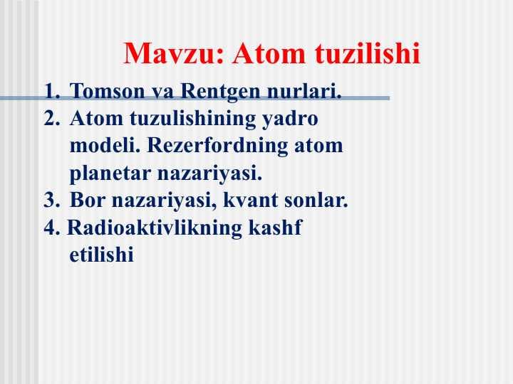 Atom tuzilishi