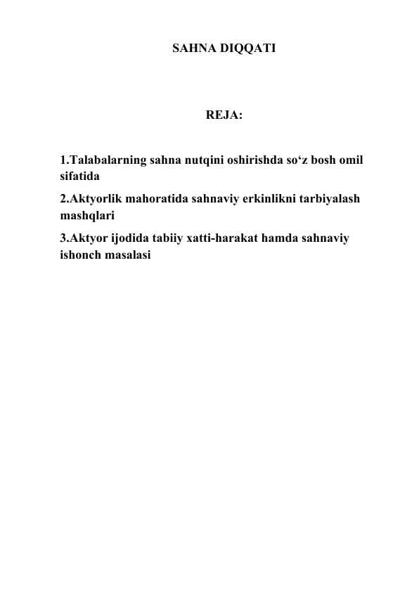 SAHNA DIQQATI