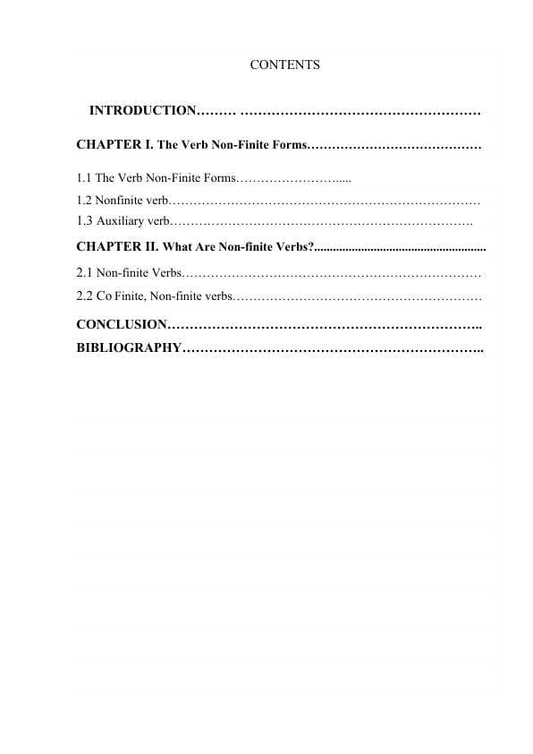 Non-finite forms of the verb.