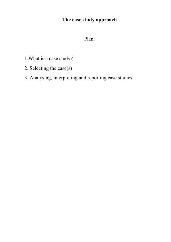 The case study approach