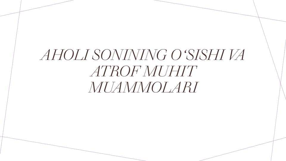 Aholi sonining osishi