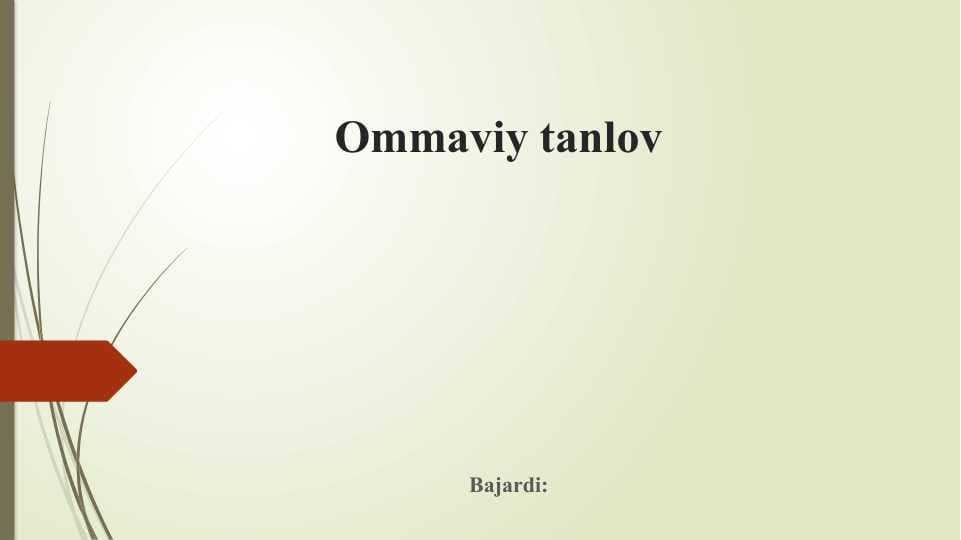 Ommaviy tanlov