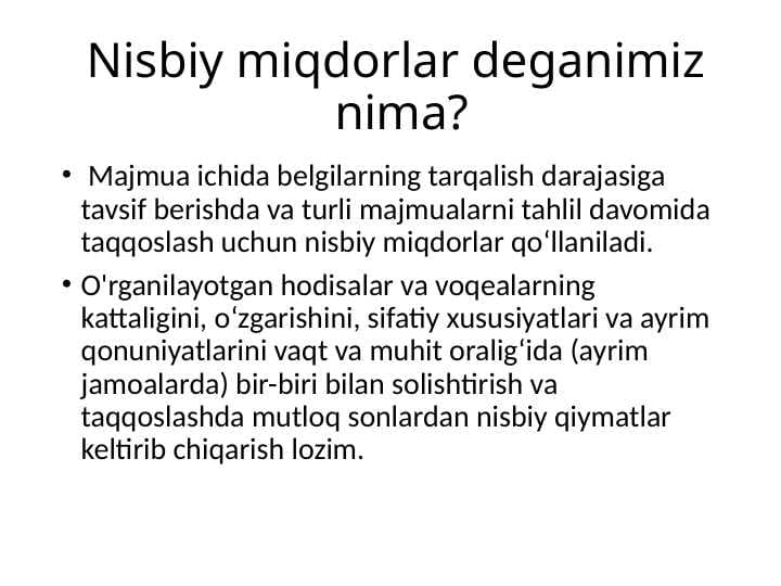 Nisbiy miqdorlar