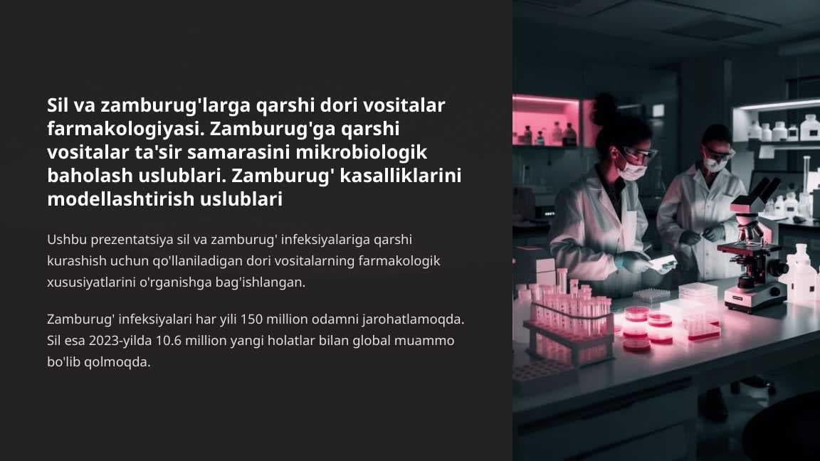 Sil va zamburug'larga qarshi dori vositalar farmakologiyasi. Zamburug'ga qarshi vositalar ta'sir samarasini mikrobiologik baholash uslublari. Zamburug' kasalliklarini modellashtirish uslublari