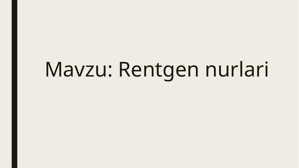 Rentgen nurlari