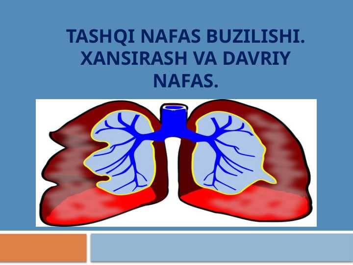 Tashqi nafas buzilishi. Xansirash va davriy nafas.