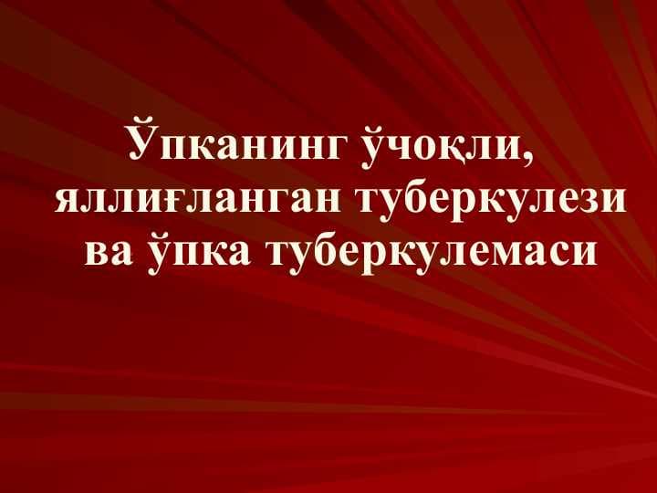 Ўпканинг ўчоқли, яллиғланган туберкулези ва ўпка туберкулемаси