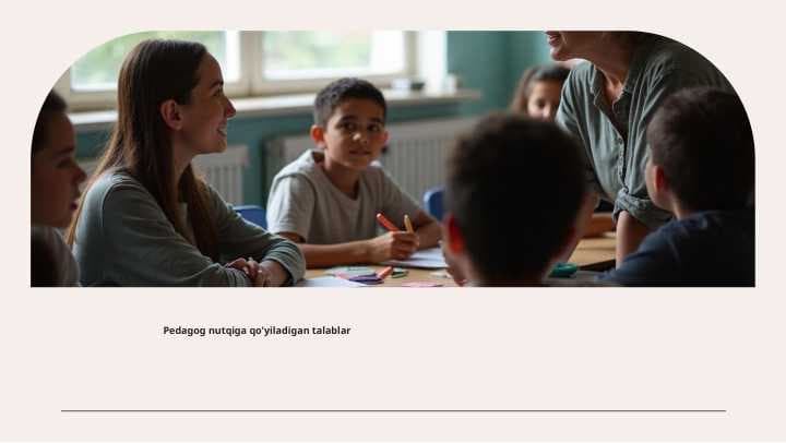 Pedagog nutqiga qo'yiladigan talablar