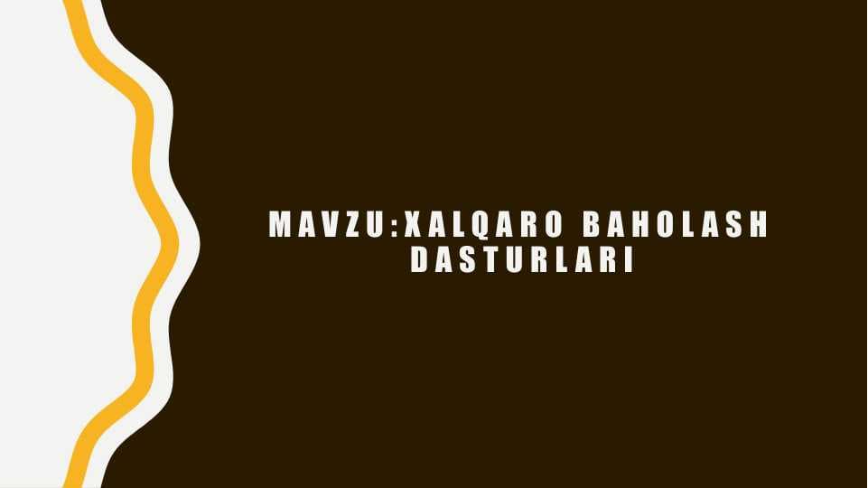 Xalqaro Baholash Dasturlari