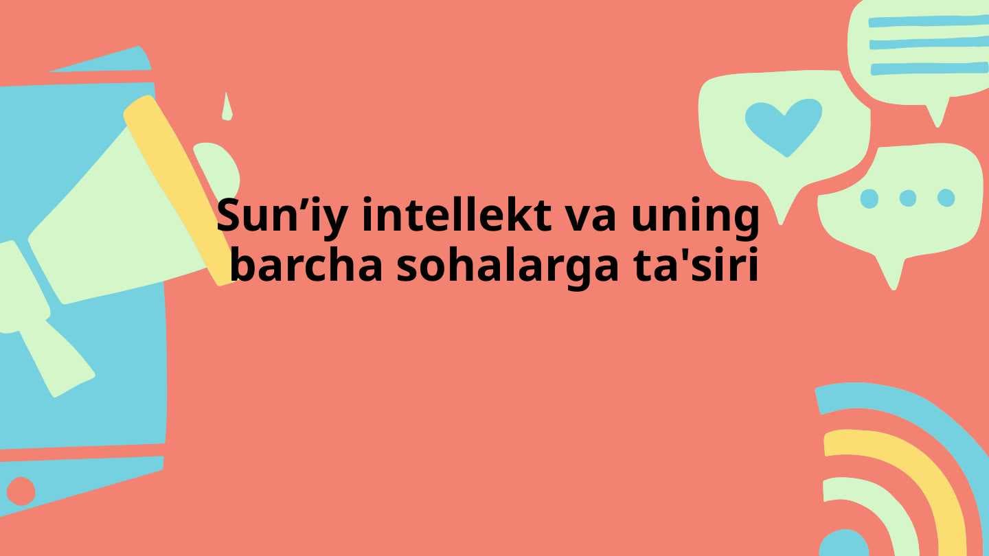 Sun’iy intellekt va uning  barcha sohalarga ta'siri