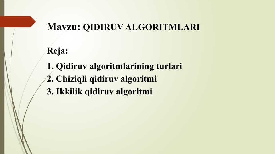 QIDIRUV ALGORITMLARI