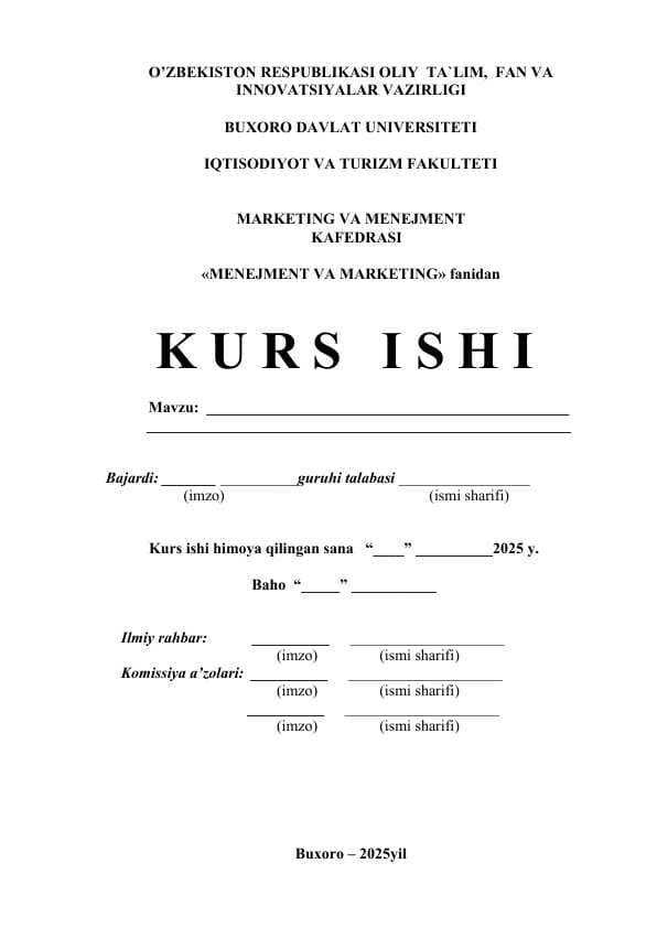 Boshqaruv qarorlarini qabul qilish. kurs ishi