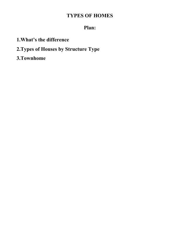 TYPES OF HOMES
