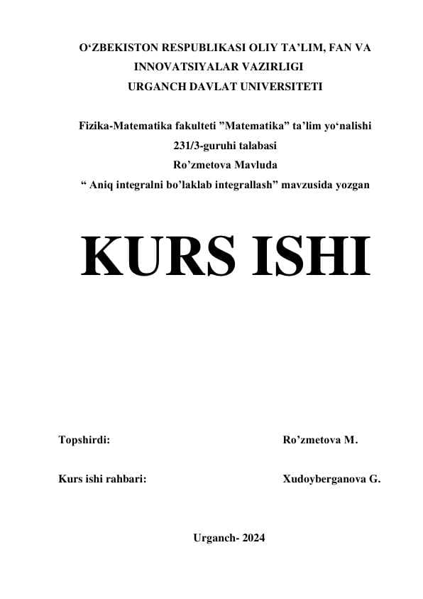ANIQ INTEGRALNI BO’LAKLAB INTEGRALLASH 1 .pdf