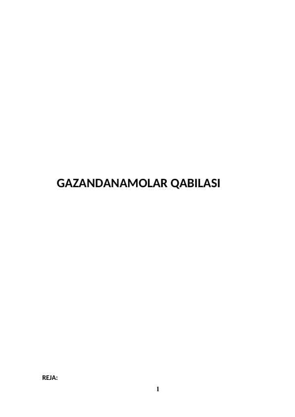 GAZANDANAMOLAR QABILASI