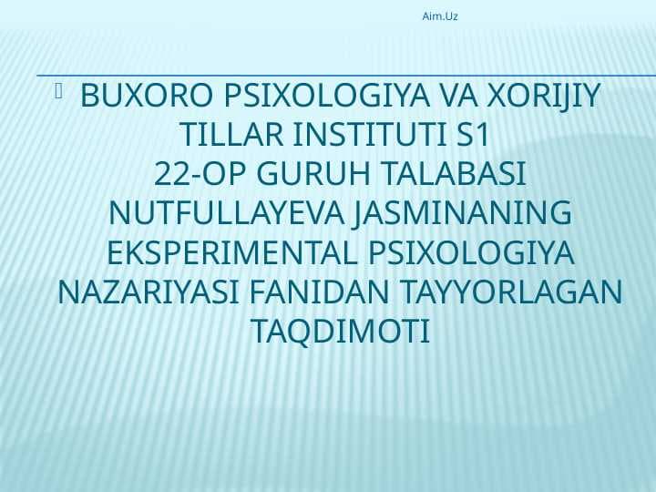 Experimental psixologiya
